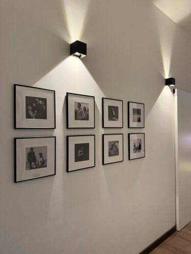 набор фоторамок Каллин - 8 рамок 30х30 см алюминий (черный матовый) + печать + паспарту